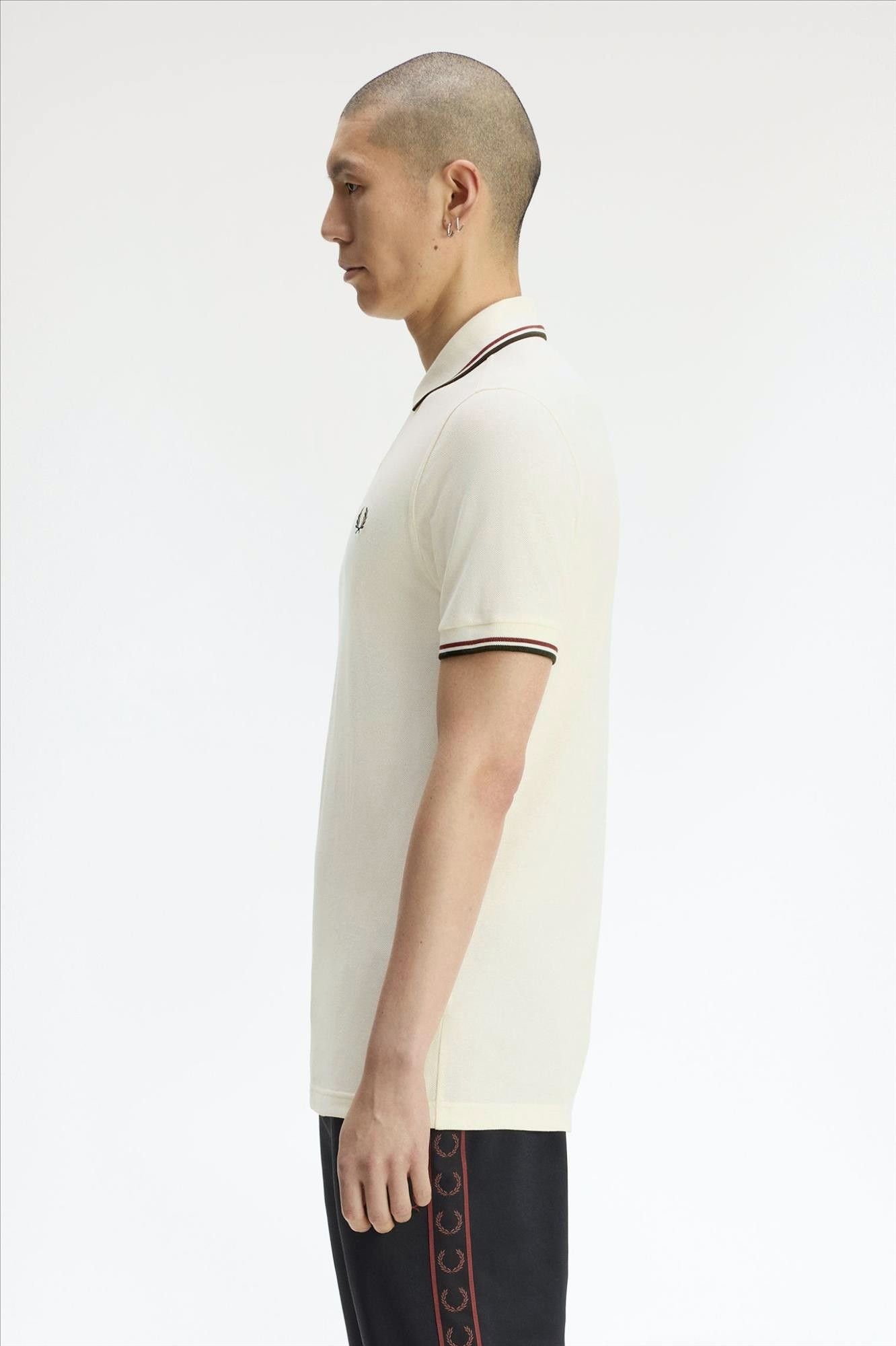 Fred Perry - Ecru-Bordeaux Twin Tipped polo