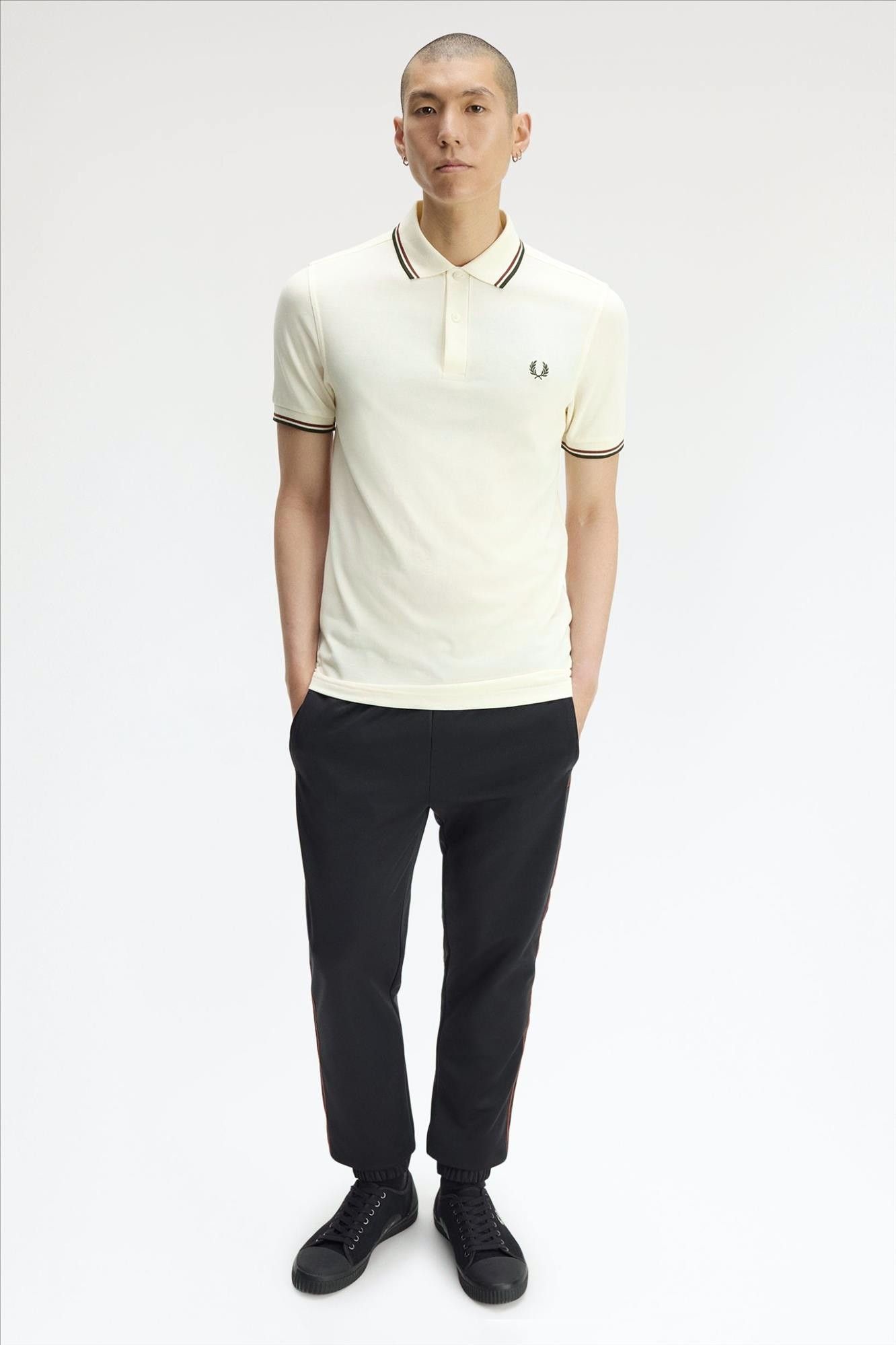 Fred Perry - Ecru-Bordeaux Twin Tipped polo