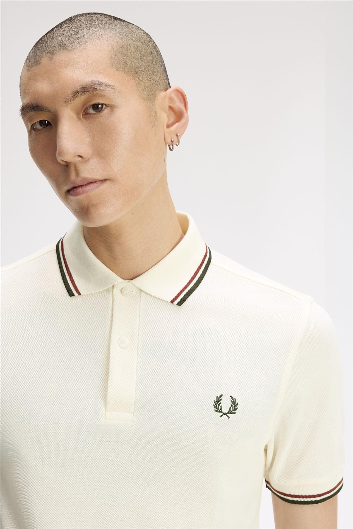 Fred Perry - Ecru-Bordeaux Twin Tipped polo