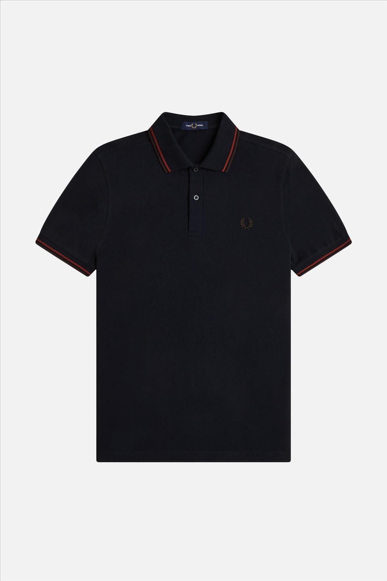 Fred Perry - Donkerblauw-Bordeaux Twin Tipped polo