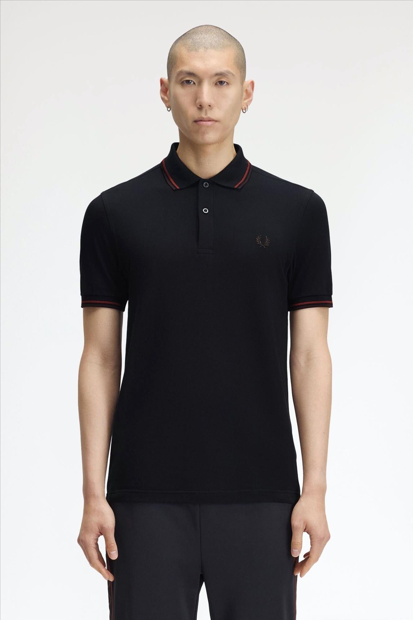 Fred Perry - Donkerblauw-Bordeaux Twin Tipped polo