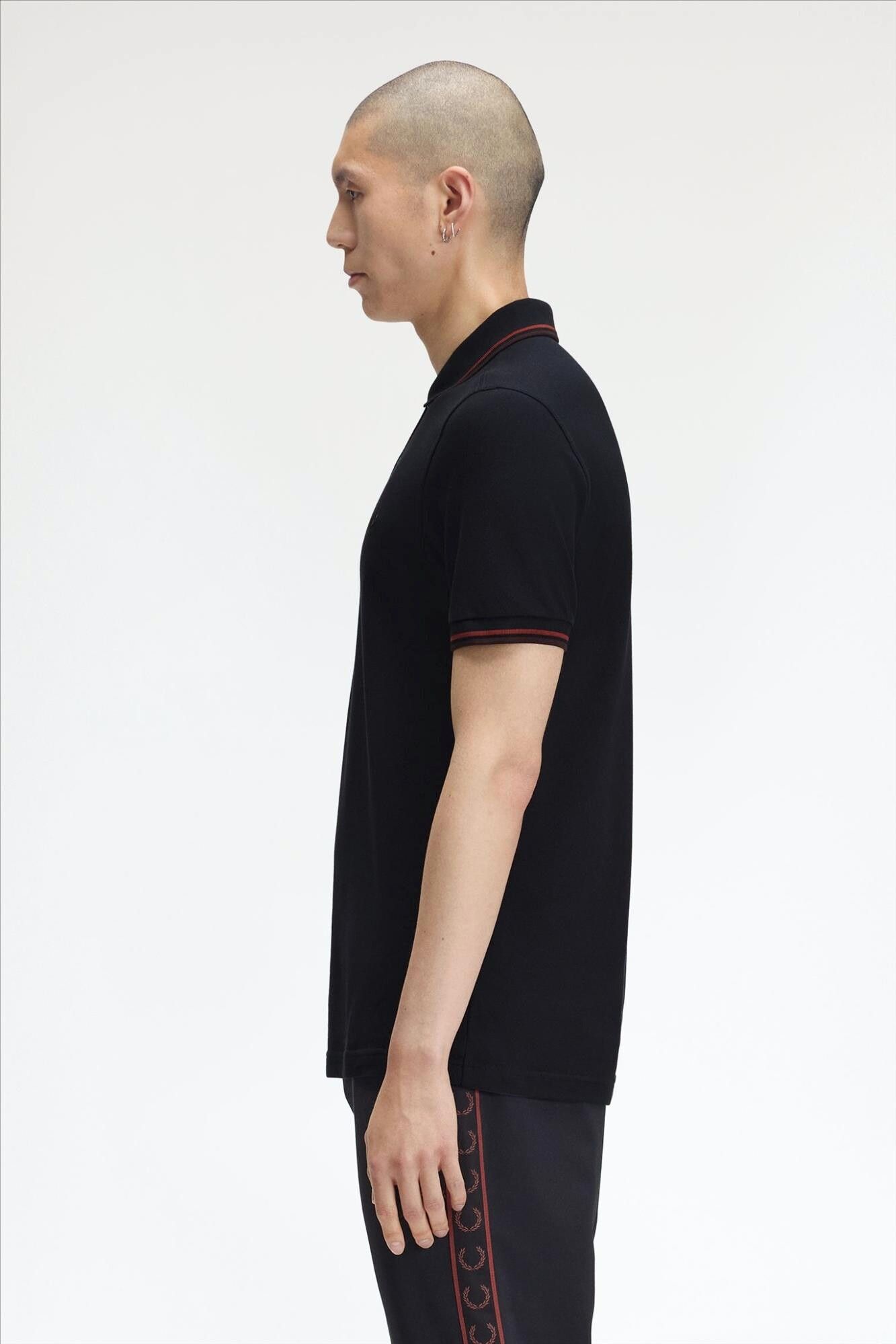 Fred Perry - Donkerblauw-Bordeaux Twin Tipped polo