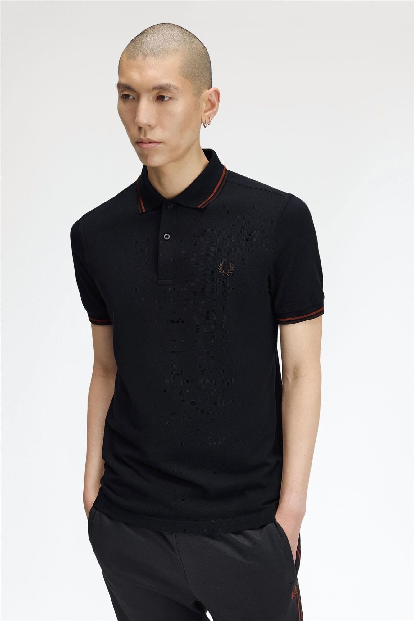 Fred Perry - Donkerblauw-Bordeaux Twin Tipped polo