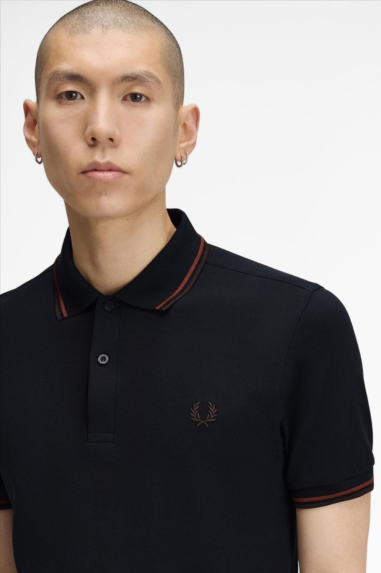 Fred Perry - Donkerblauw-Bordeaux Twin Tipped polo