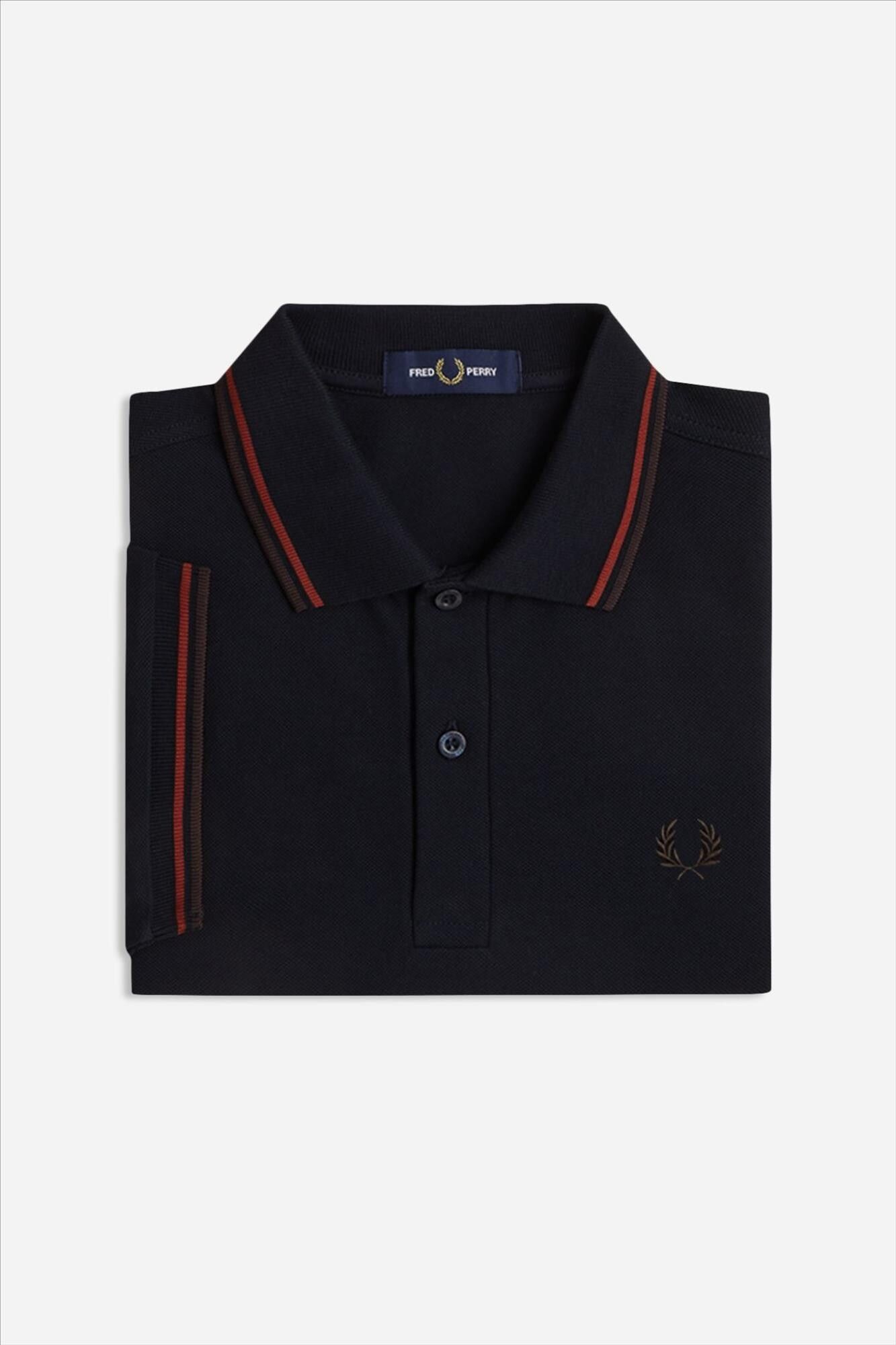 Fred Perry - Donkerblauw-Bordeaux Twin Tipped polo