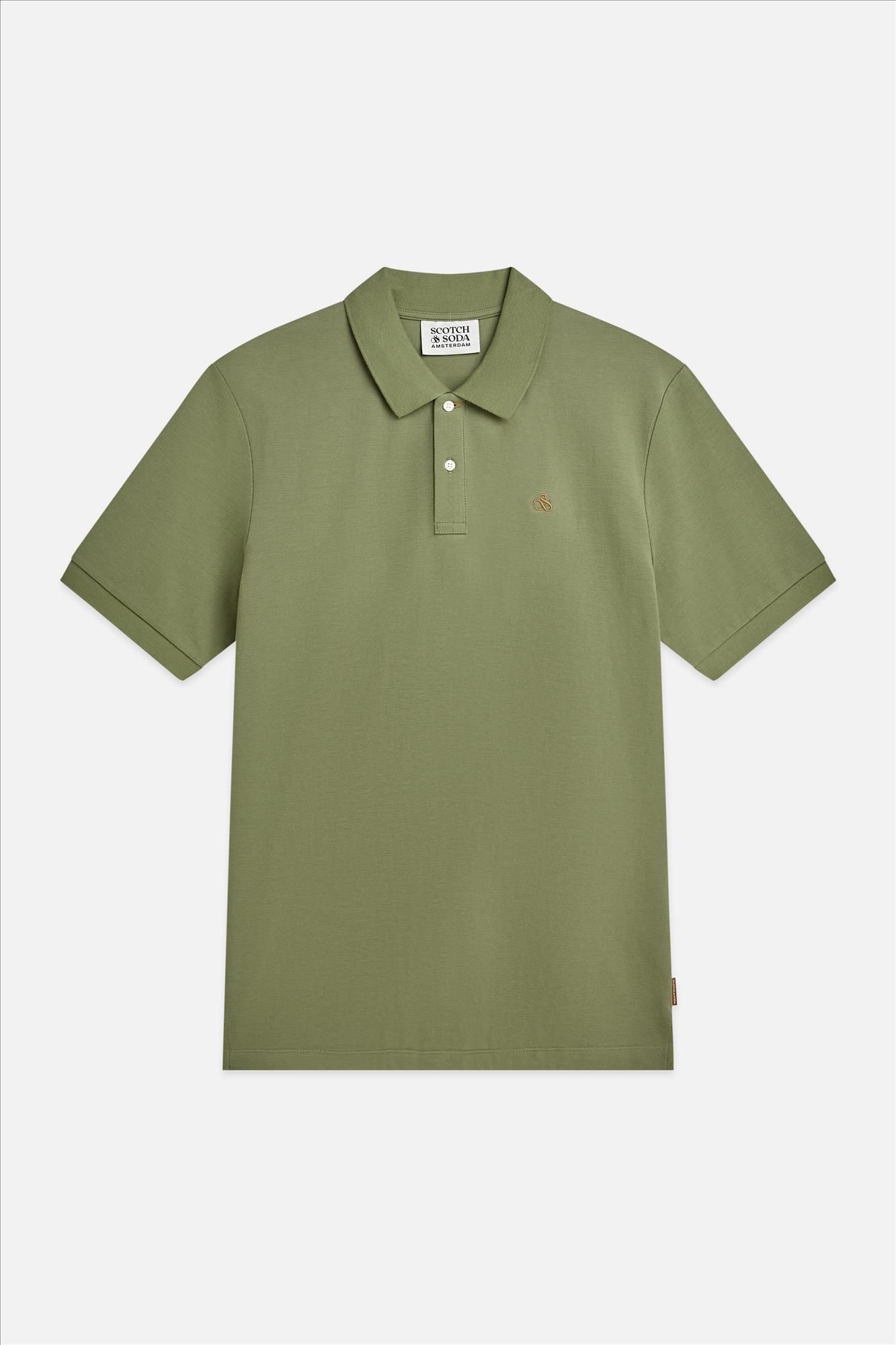 Scotch & Soda - Olijfgroene Seasonal Essentials Logo polo