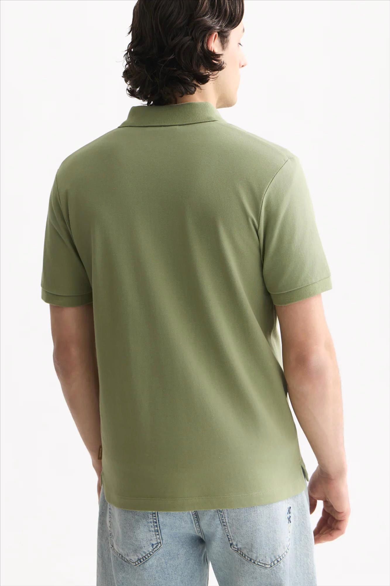 Scotch & Soda - Olijfgroene Seasonal Essentials Logo polo