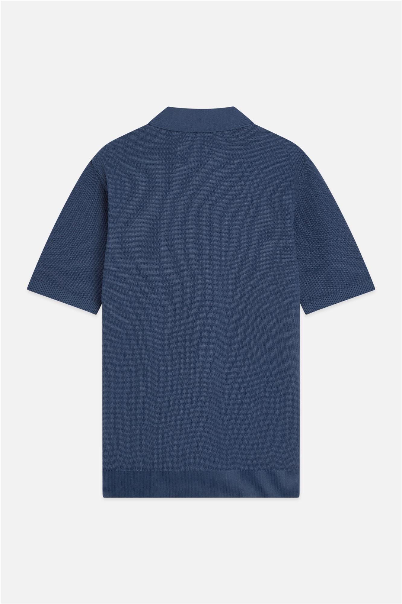Scotch & Soda - Donkerblauwe Structured Knitted polo