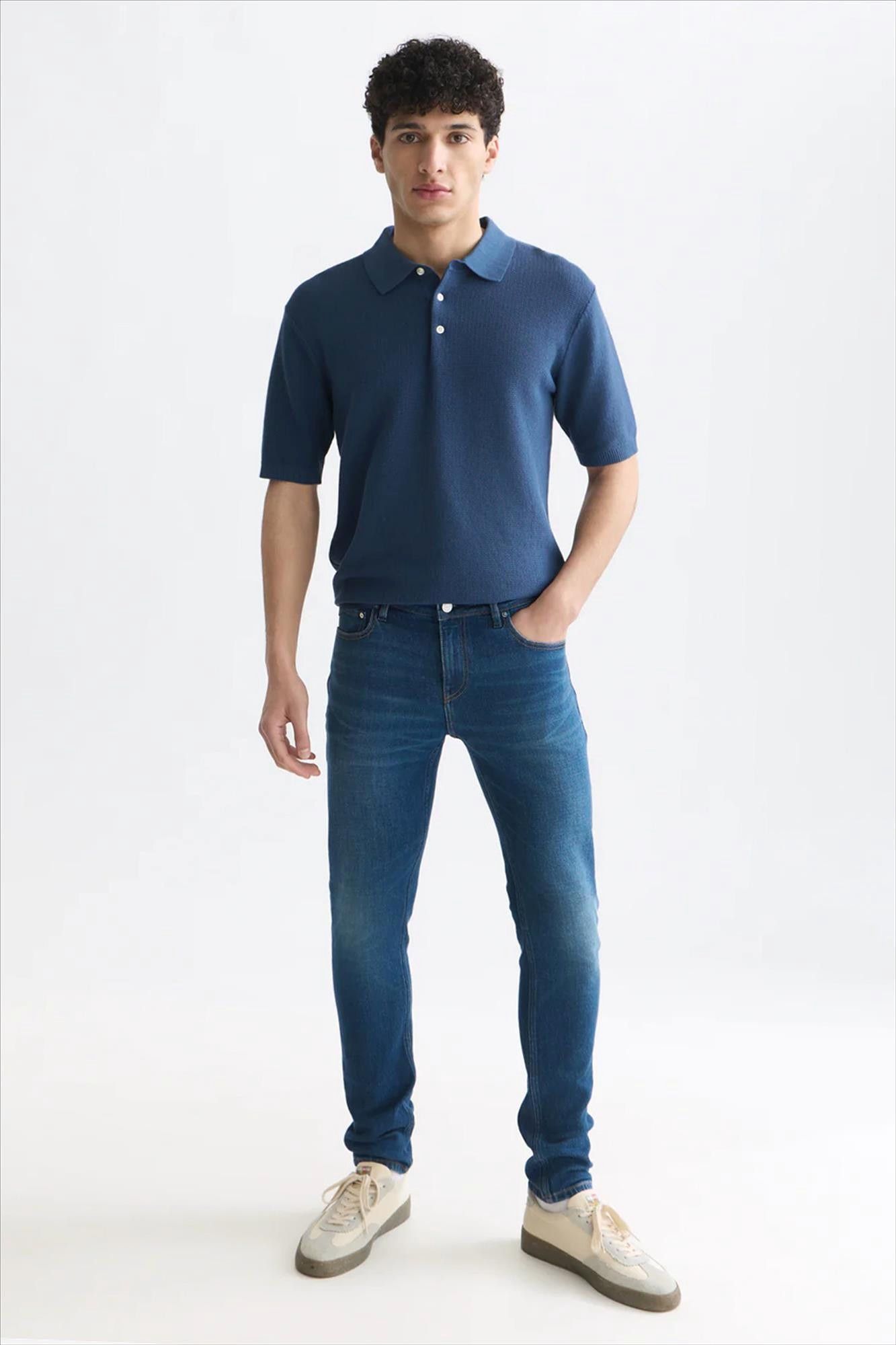 Scotch & Soda - Donkerblauwe Structured Knitted polo
