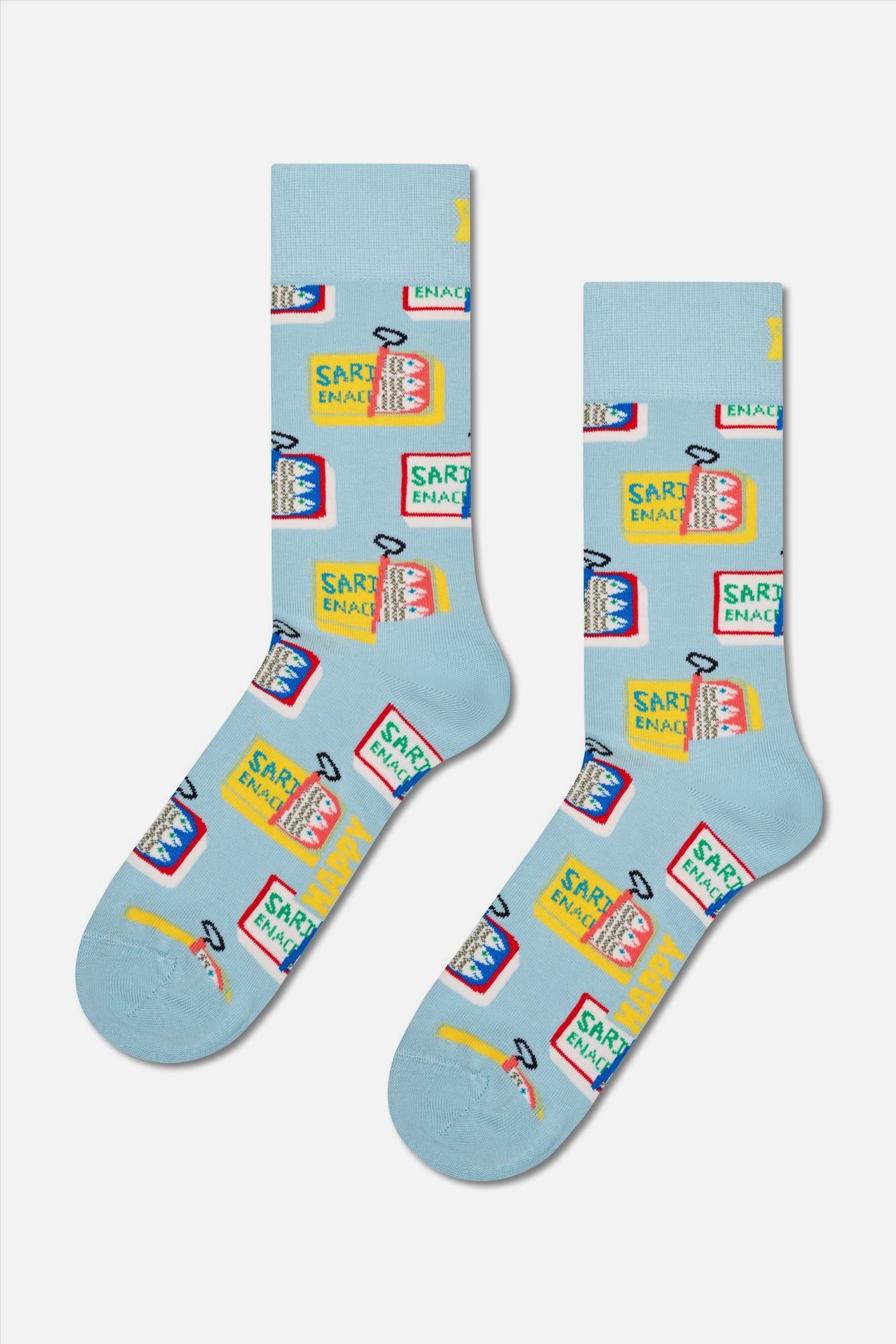 Happy Socks - Lichtblauwe Sardine Tin sokken, maat: 41-46