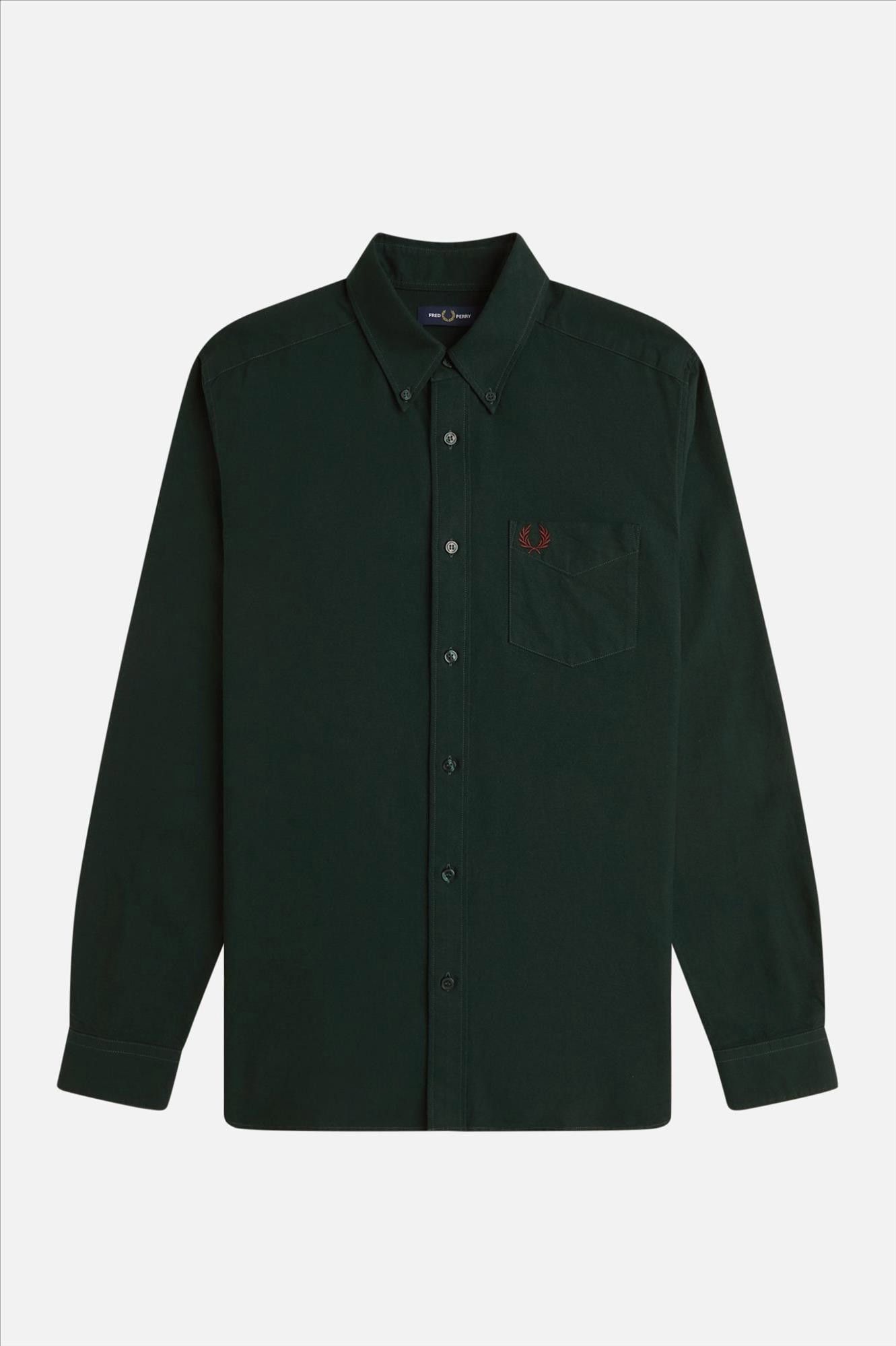 Fred Perry - Donkergroen Oxford hemd