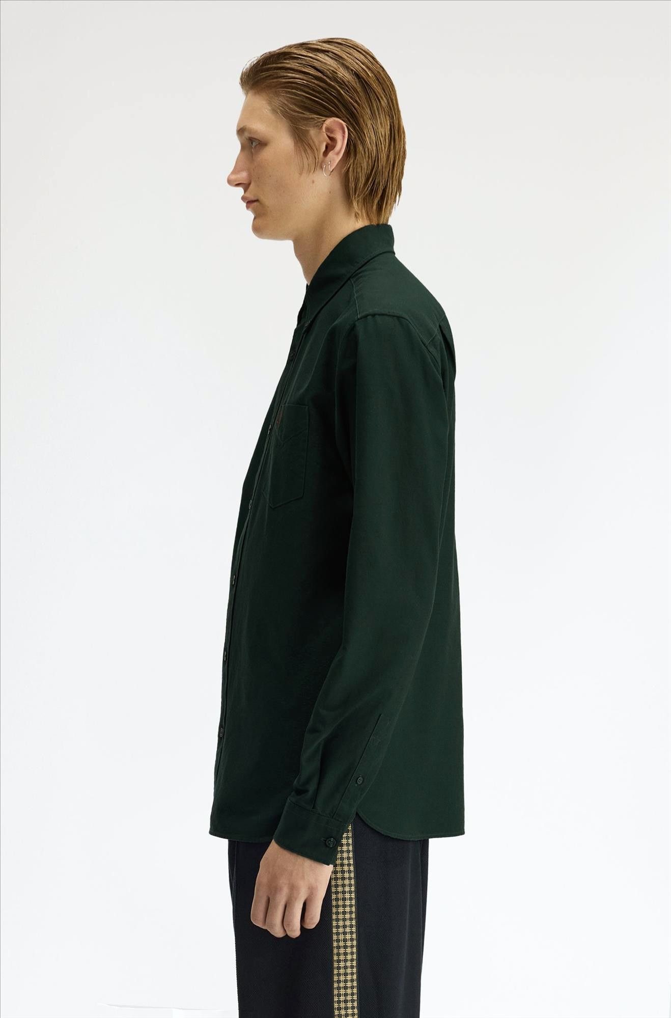 Fred Perry - Donkergroen Oxford hemd