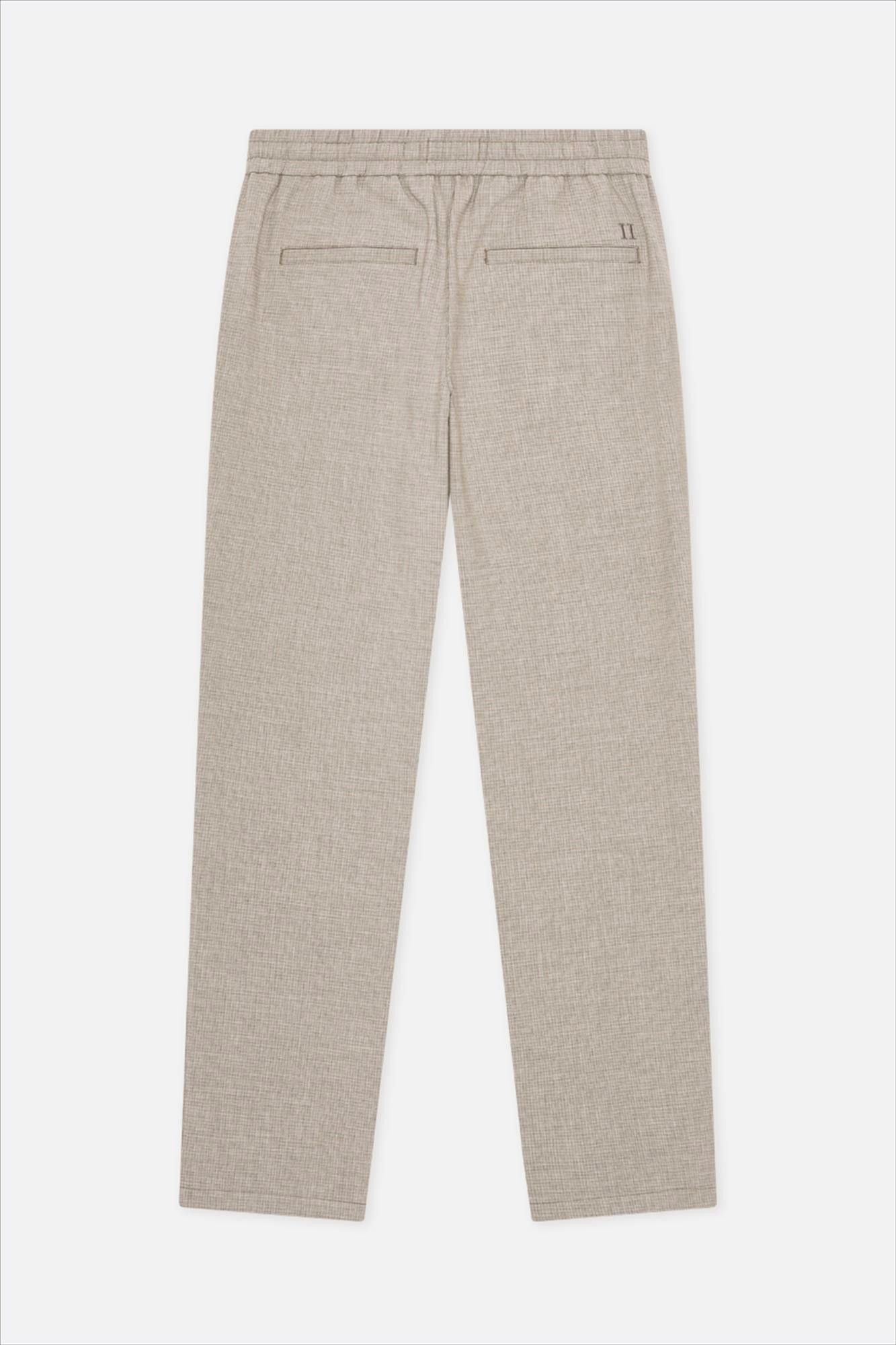 LES DEUX  - Beige Mini Check Drawstring broek