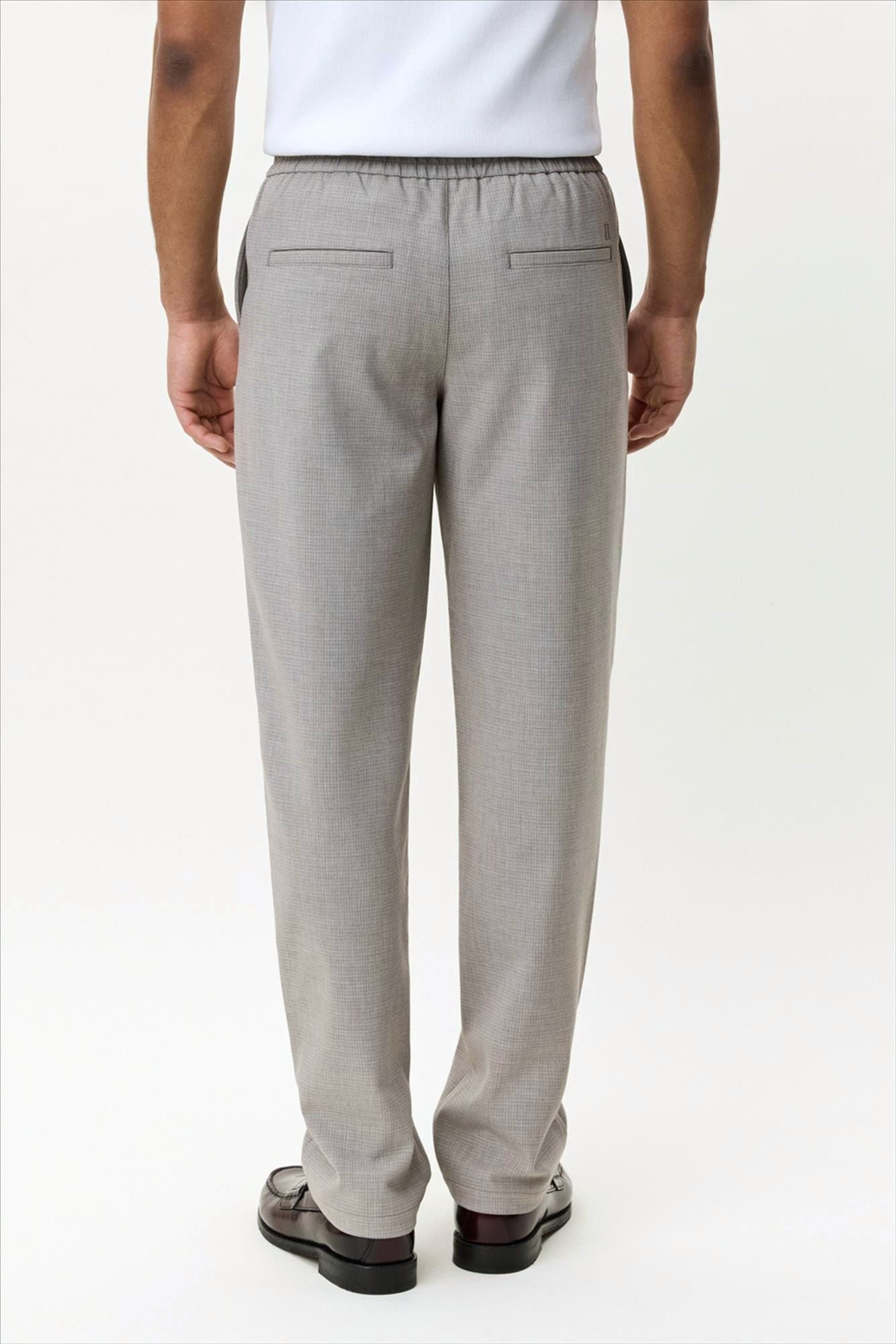 LES DEUX  - Beige Mini Check Drawstring broek
