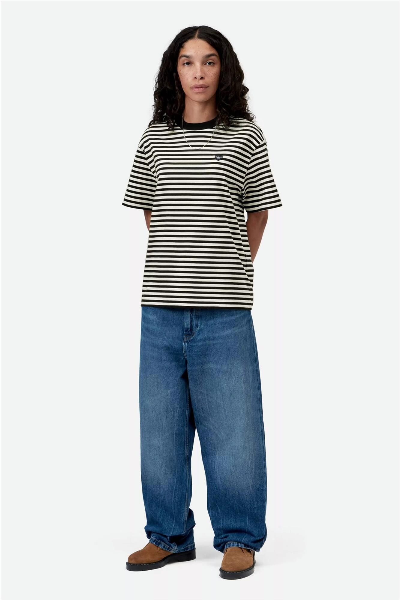 Carhartt WIP - Ecru-Zwarte Essy T-shirt
