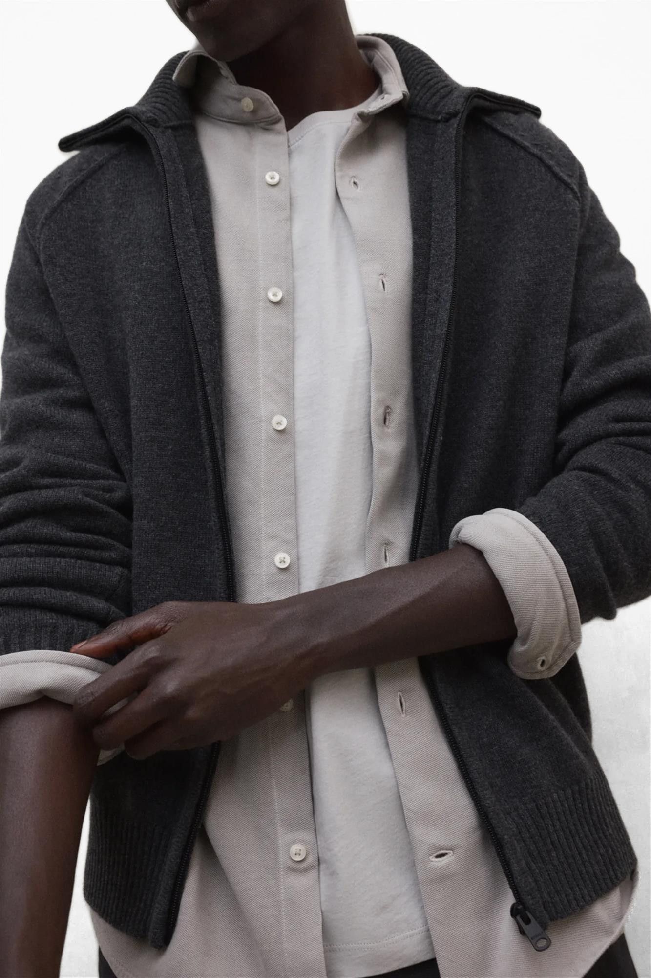 ECOALF - Donkergrijze Ubedo cardigan