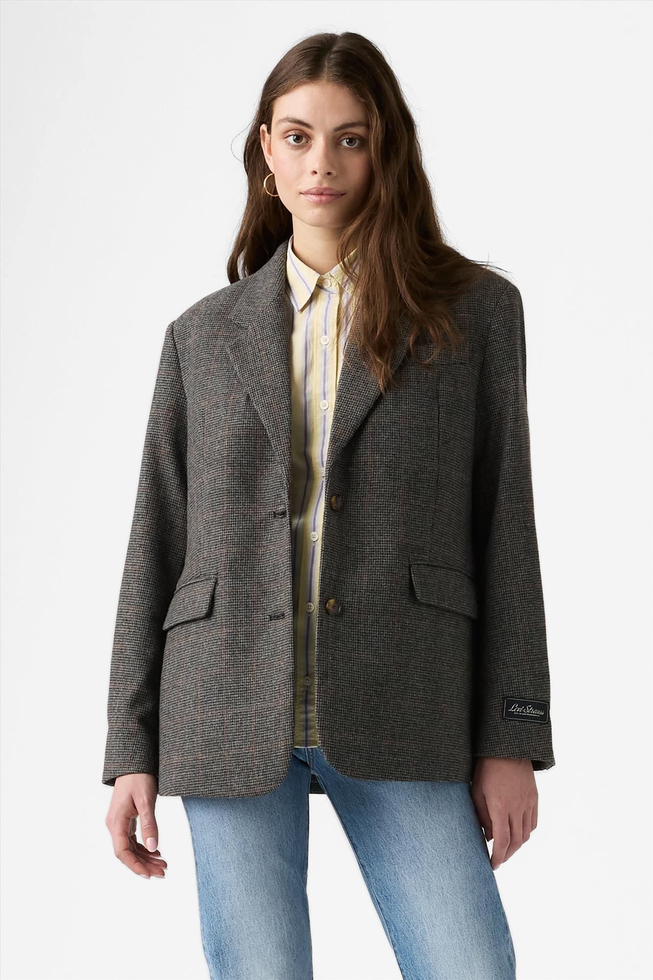 Levi's - Grijze Geruite blazer