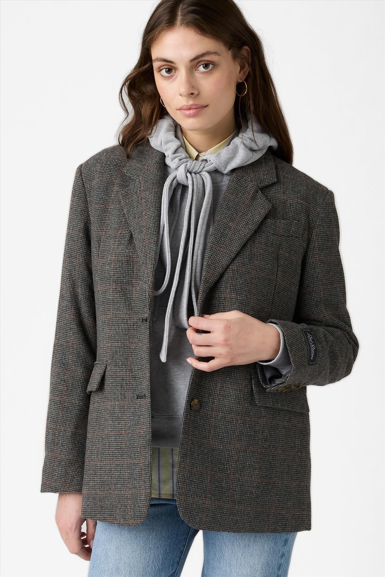 Levi's - Grijze Geruite blazer