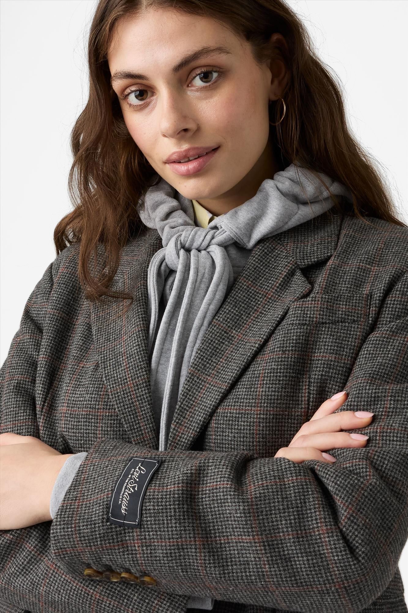 Levi's - Grijze Geruite blazer