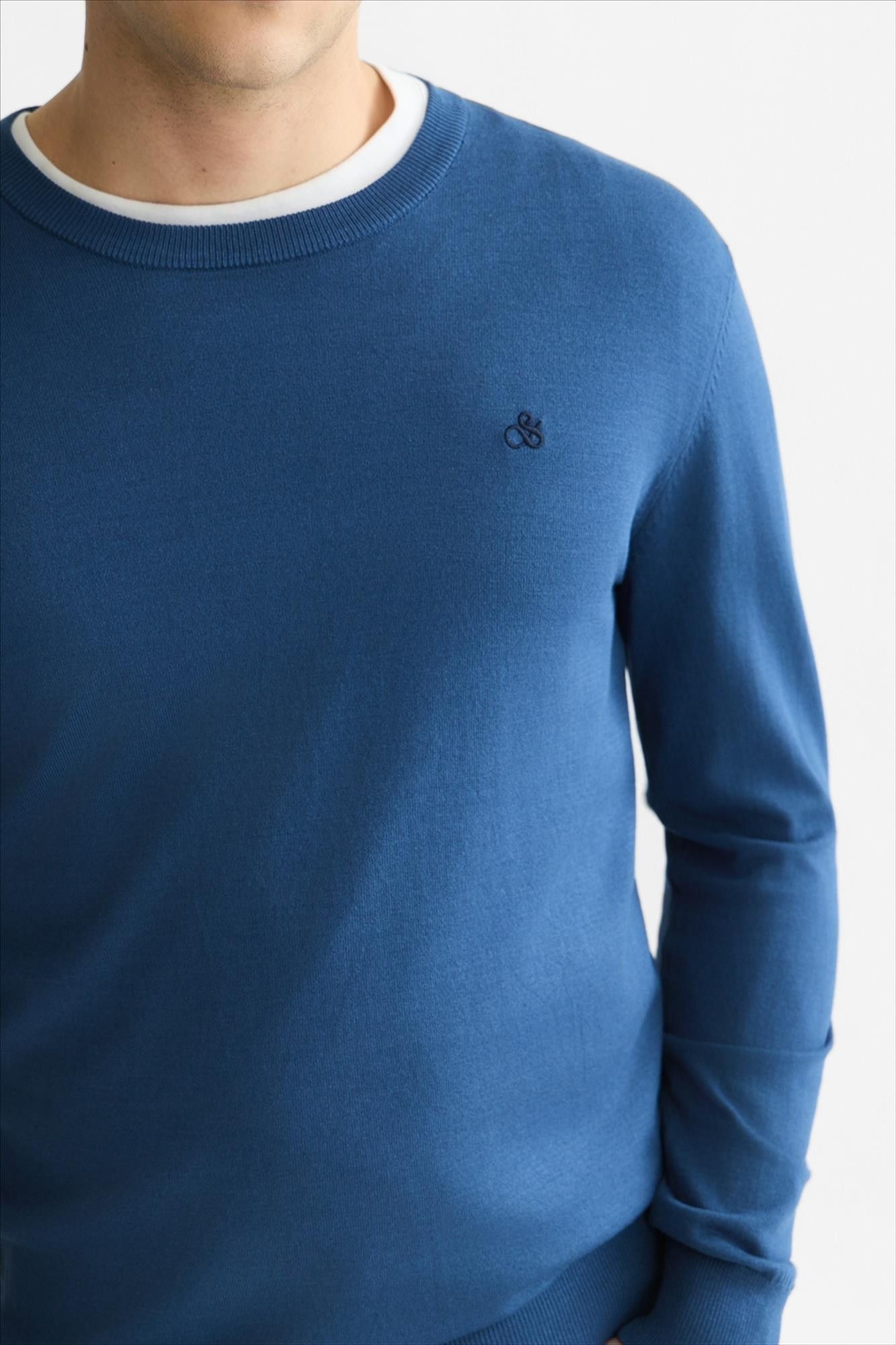 Scotch & Soda - Blauwe Seasonal Essentials trui