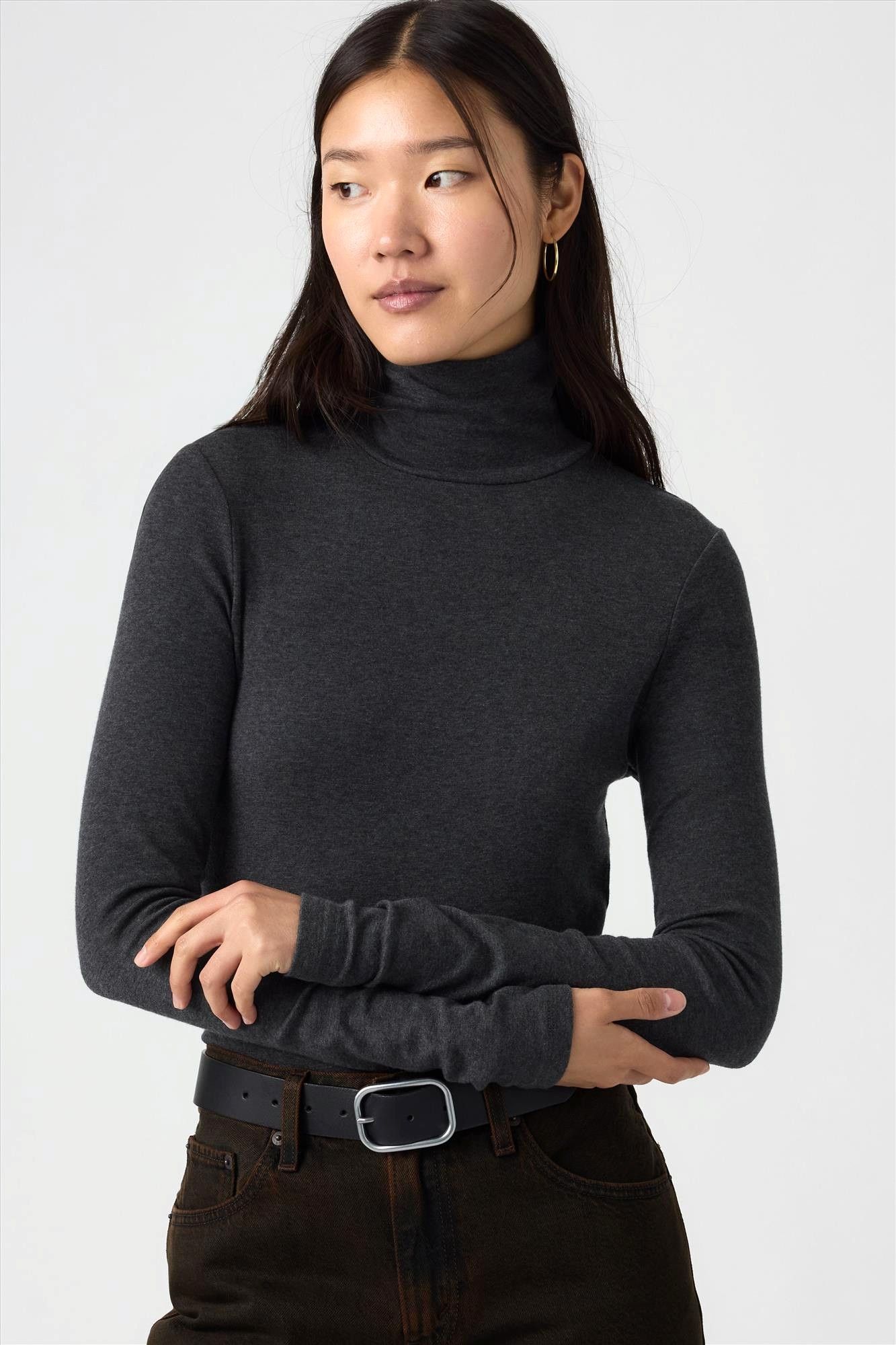 Levi's - Donkergrijze Turtleneck longsleeve