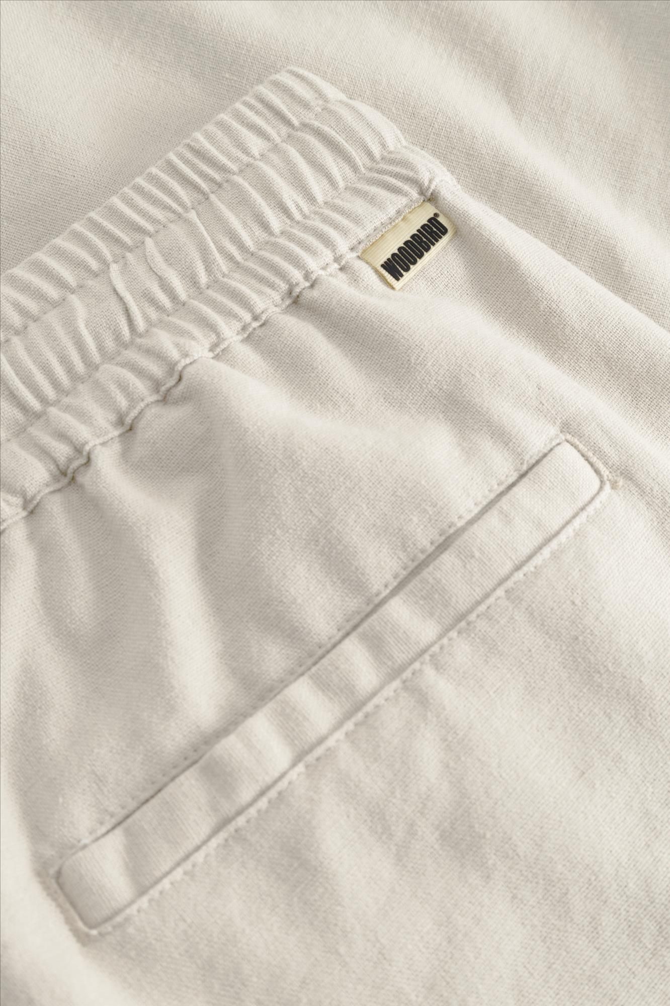 WOODBIRD - Ecru Eik Linen broek