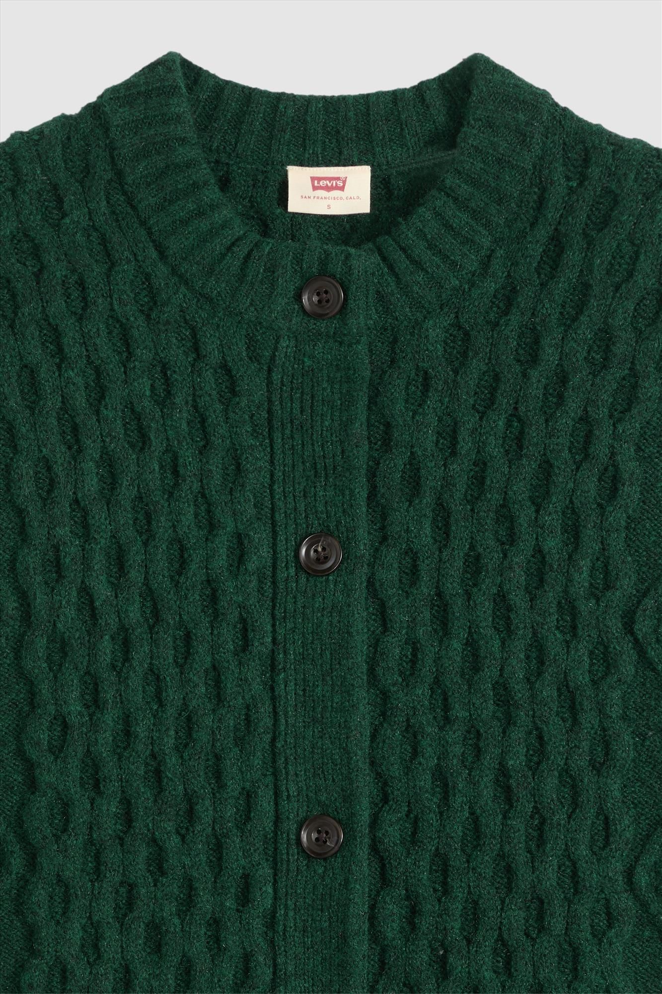 Levi's - Donkergroene Gebreide cardigan