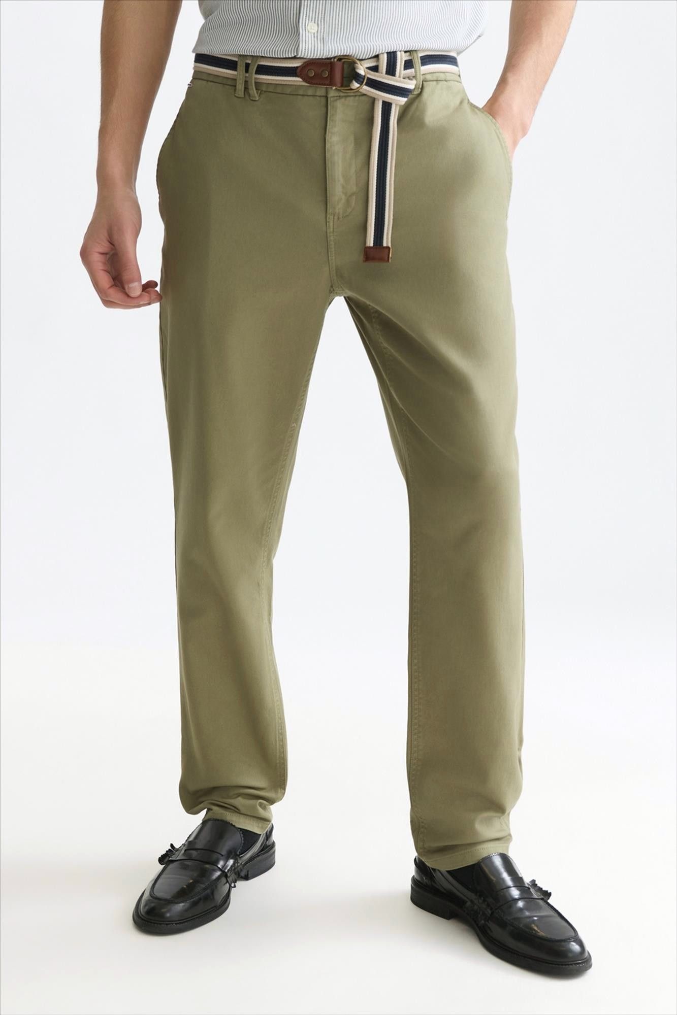 Scotch & Soda - Olijfgroene Warren regular straight chino