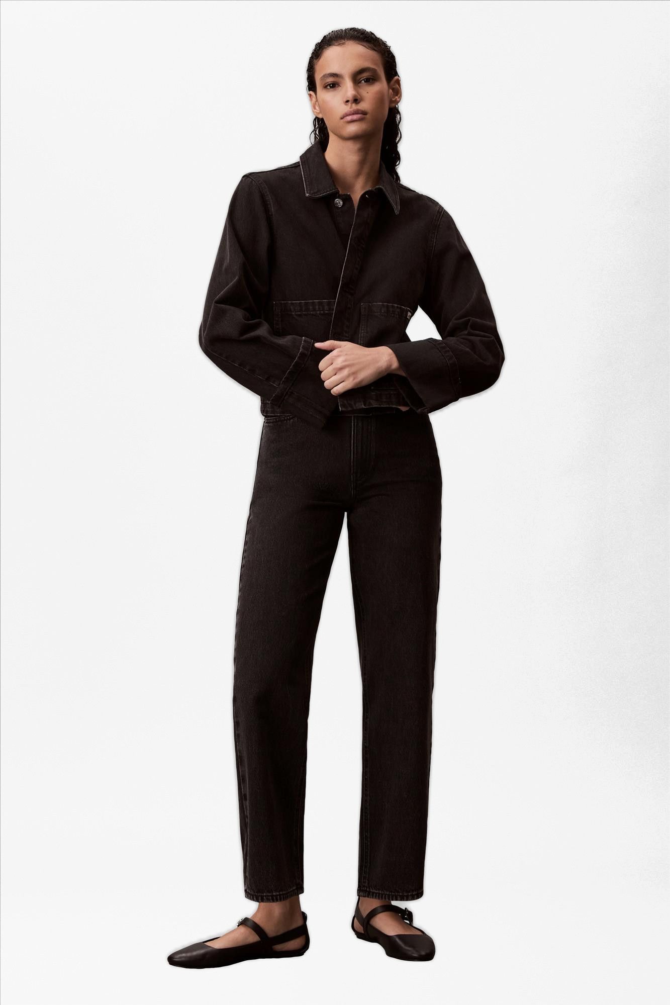 Calvin Klein Jeans - Donkergrijze Essential barrel jeans