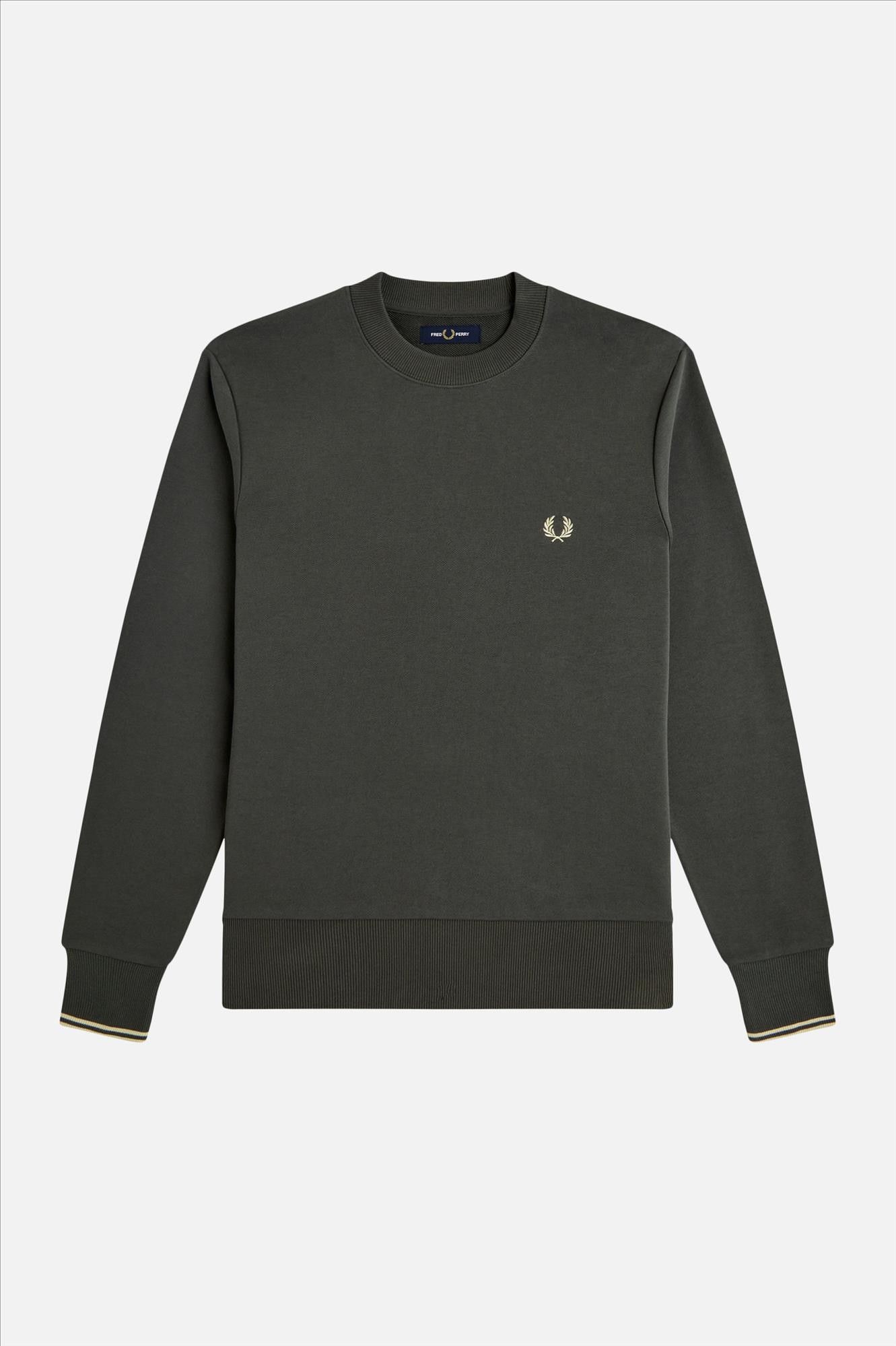Fred Perry - Donkergroene Crew Neck sweater