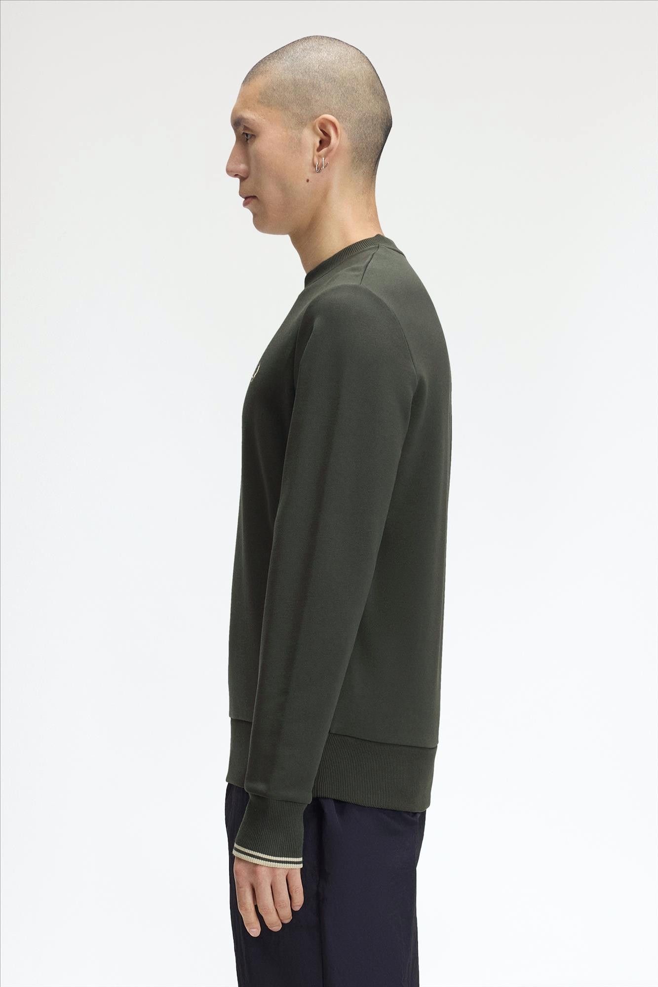 Fred Perry - Donkergroene Crew Neck sweater