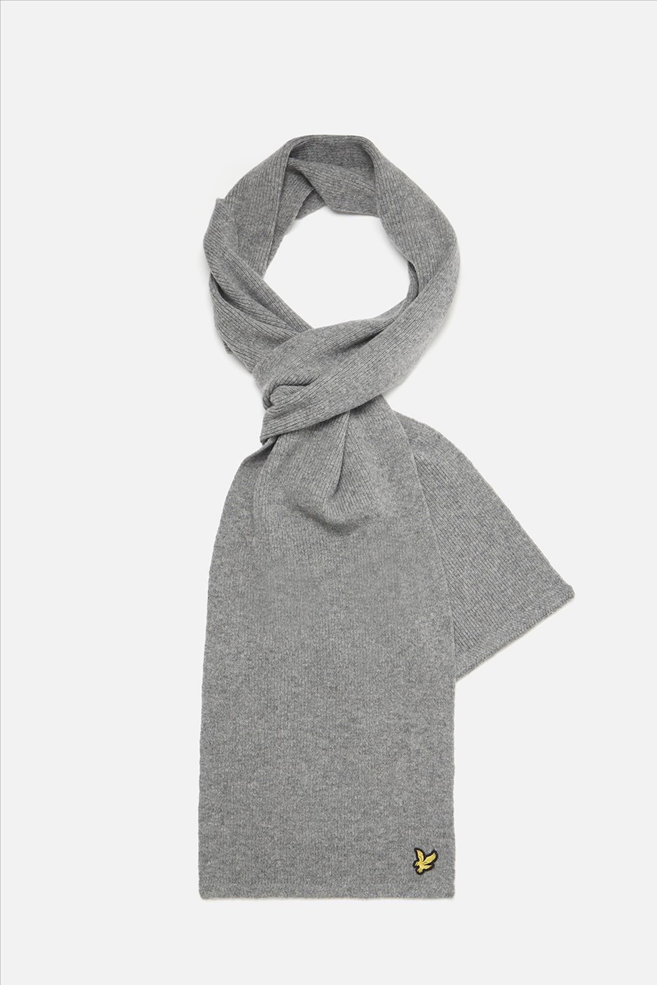 Lyle & Scott - Grijze Racked Rib sjaal