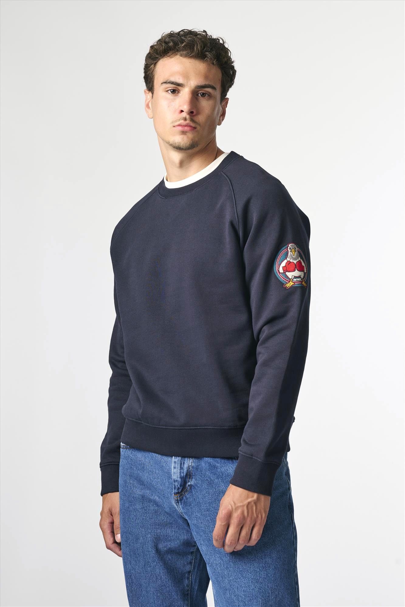 Antwrp - Donkerblauwe Boxing Pigeon Patch sweater
