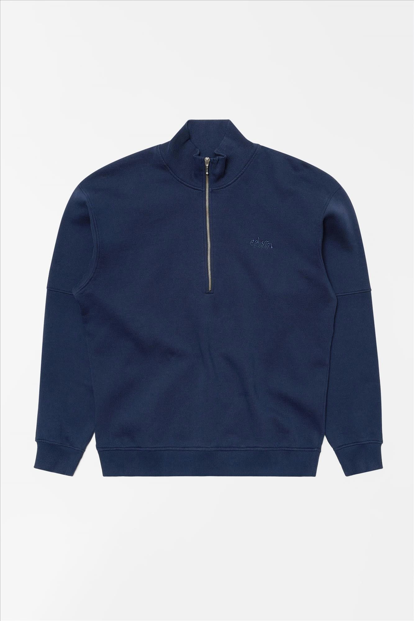 Edwin - Donkerblauwe Koji Half Zip sweater