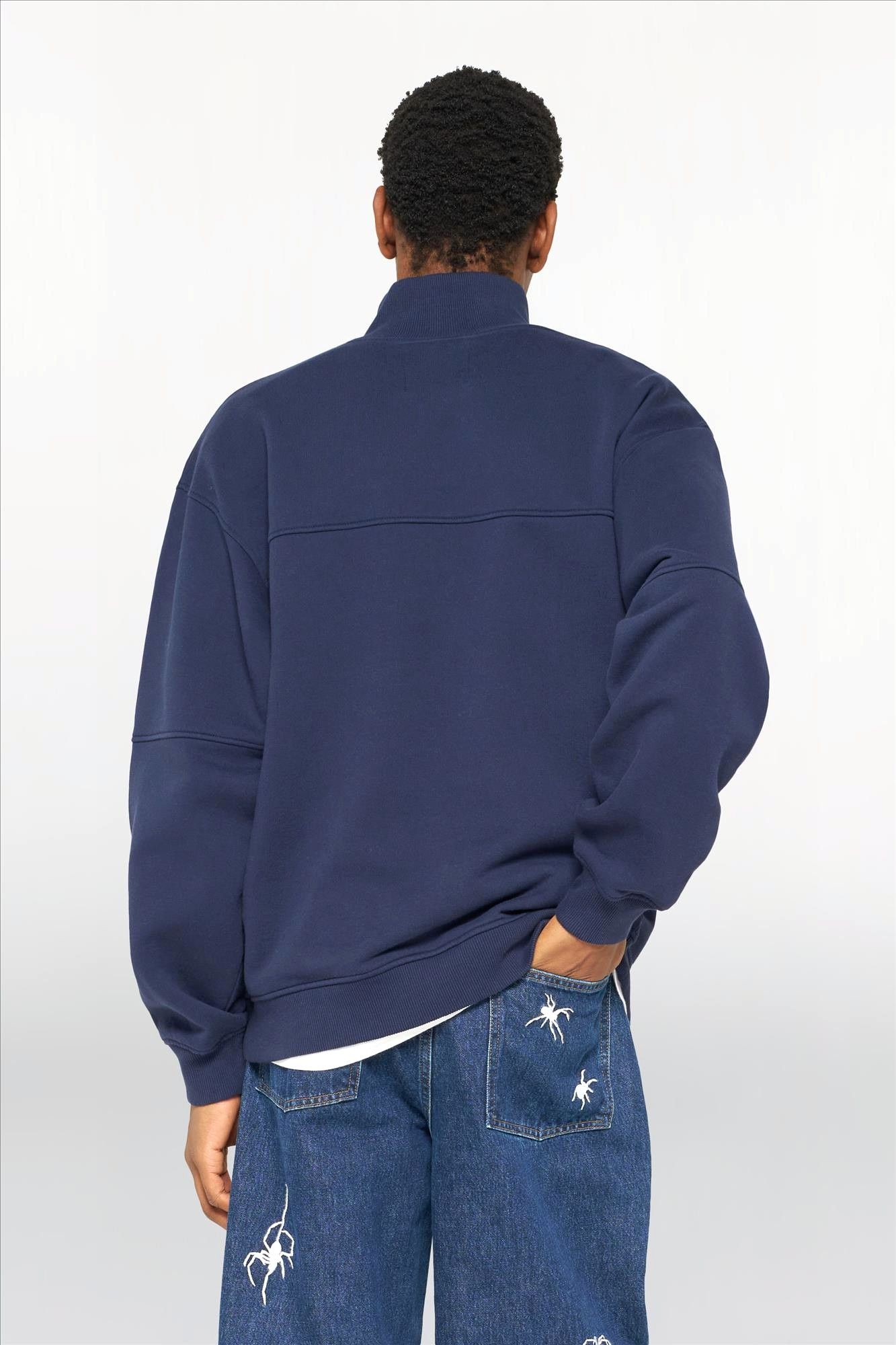Edwin - Donkerblauwe Koji Half Zip sweater