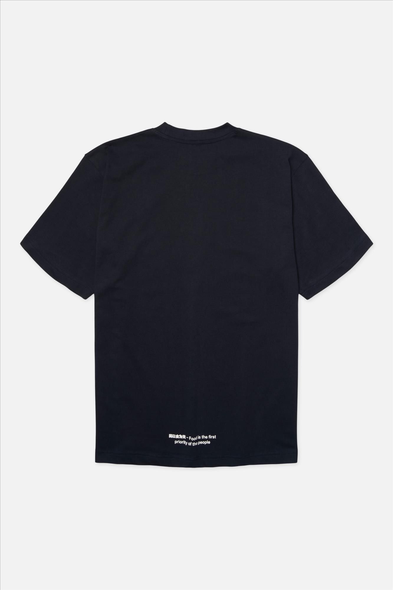 WOODBIRD - Donkerblauwe Baine Cube T-shirt