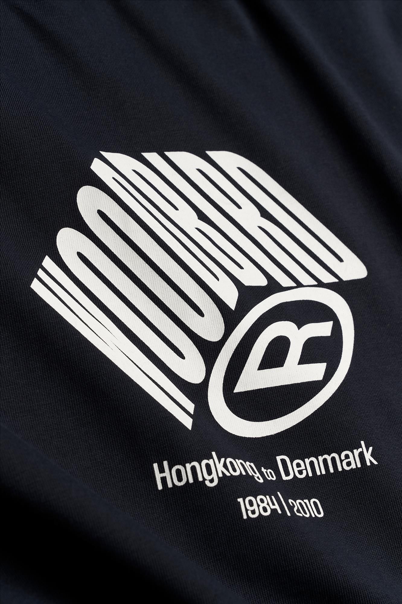 WOODBIRD - Donkerblauwe Baine Cube T-shirt