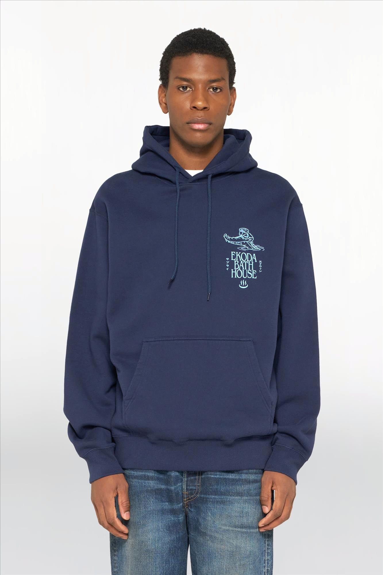 Edwin - Donkerblauwe Ekoda Bath House hoodie
