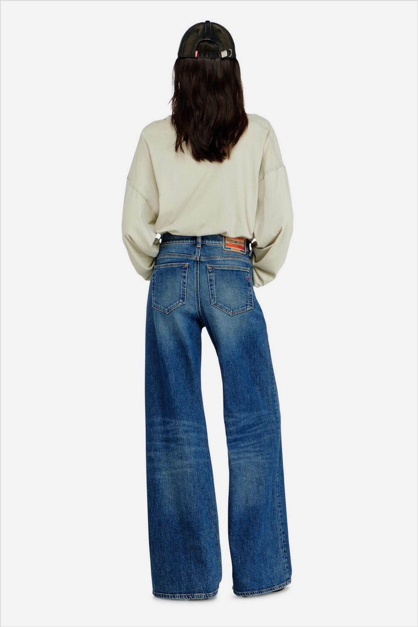 Diesel - Donkerblauwe 1978 D-Akemi wide jeans