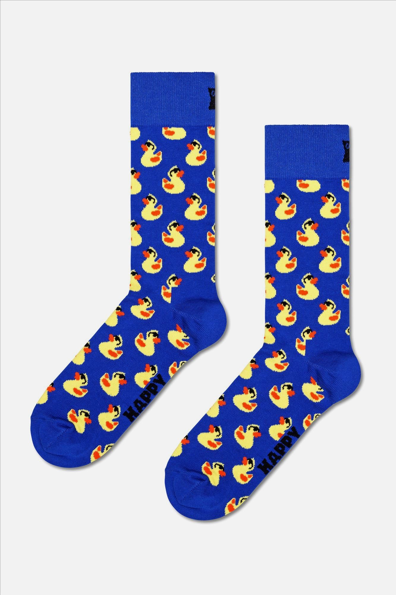 Happy Socks - Blauw-Roze 3-pack Rubber Duck sokken, maat: 36-40
