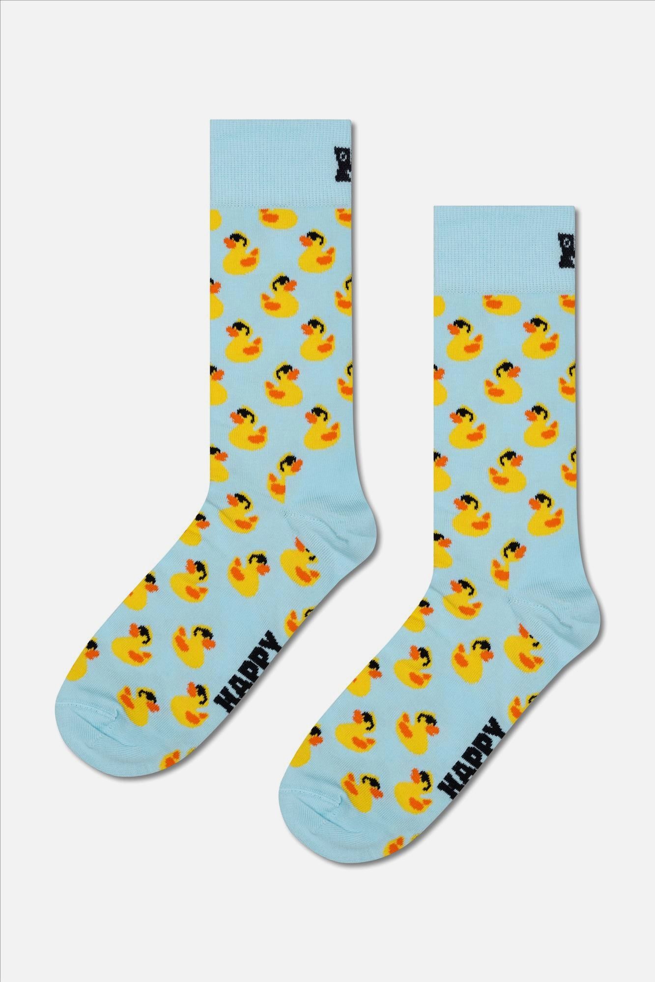 Happy Socks - Blauw-Roze 3-pack Rubber Duck sokken, maat: 36-40
