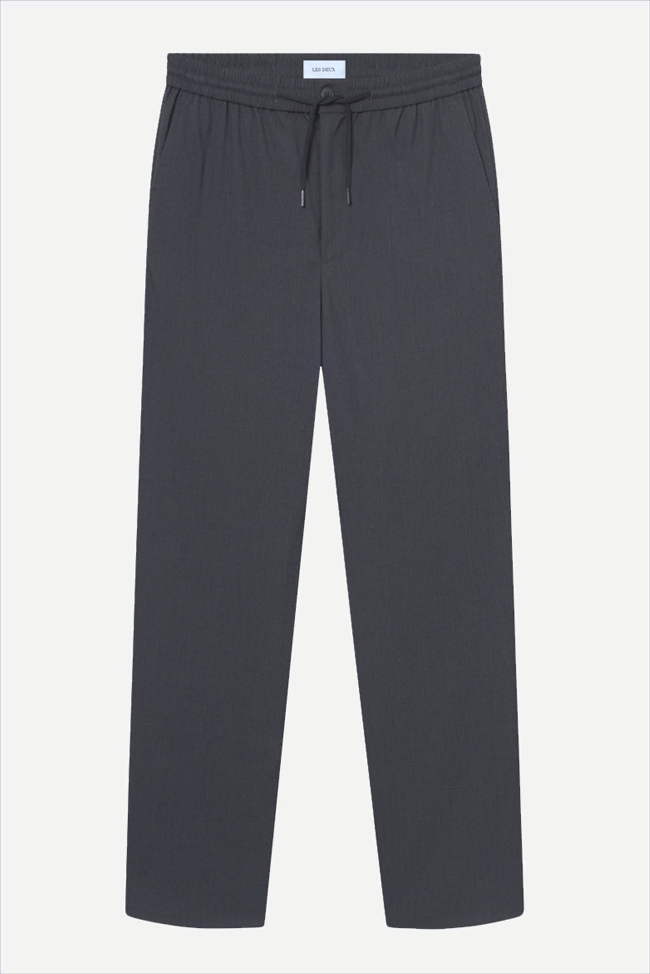 LES DEUX  - Donkergrijze Como tapered Drawstring broek