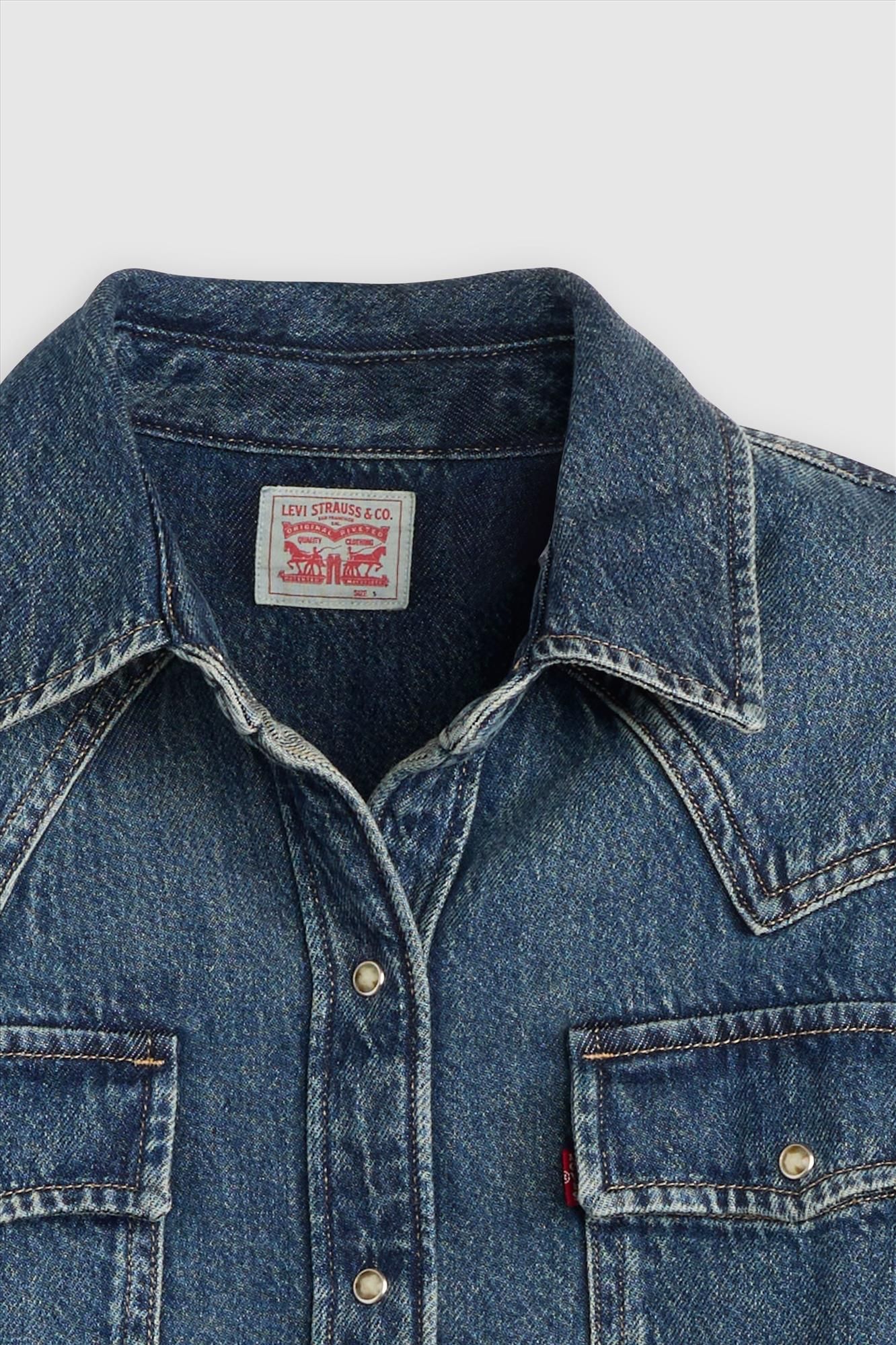 Levi's - Blauw Western jeanshemd