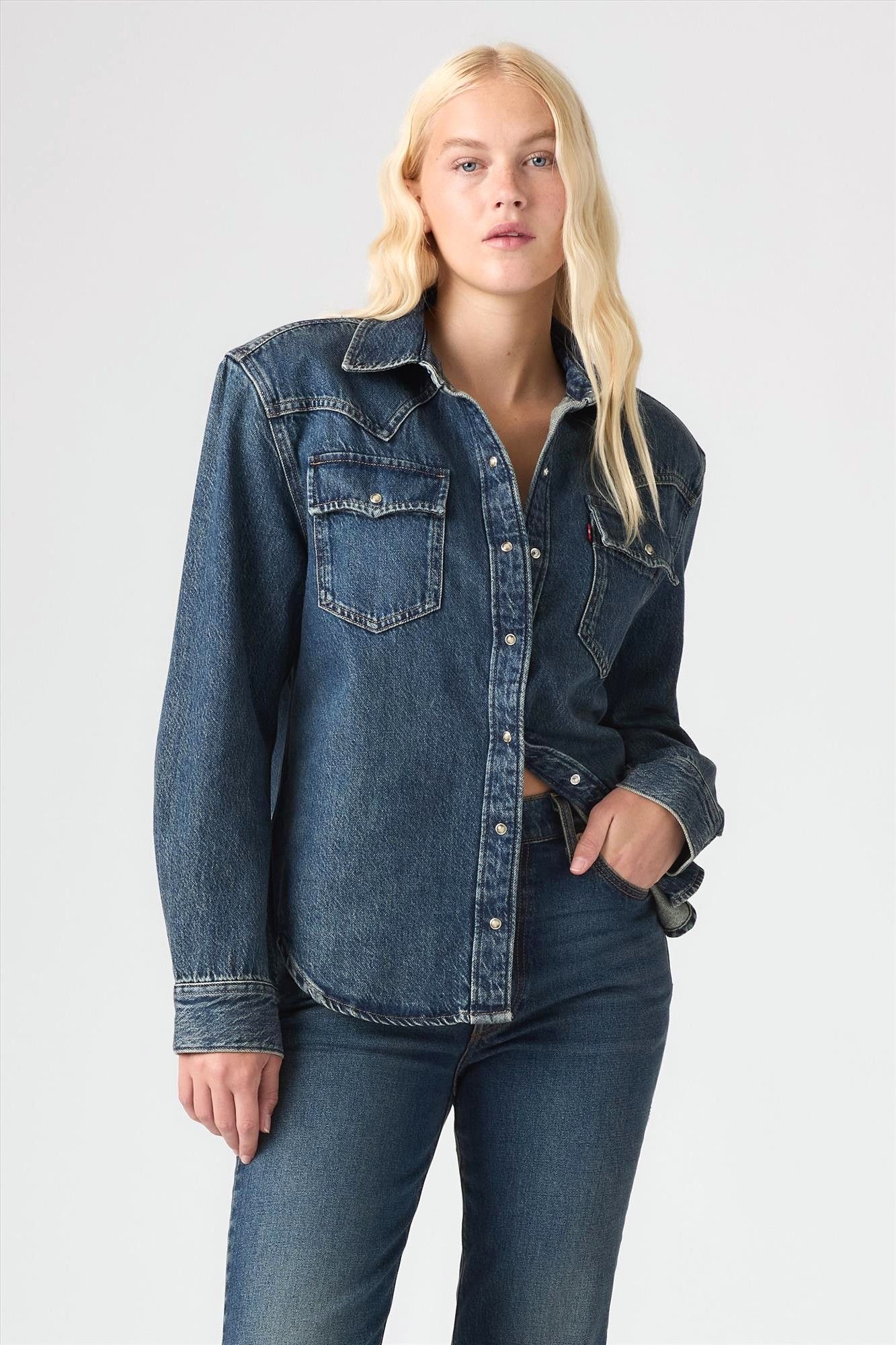 Levi's - Blauw Western jeanshemd