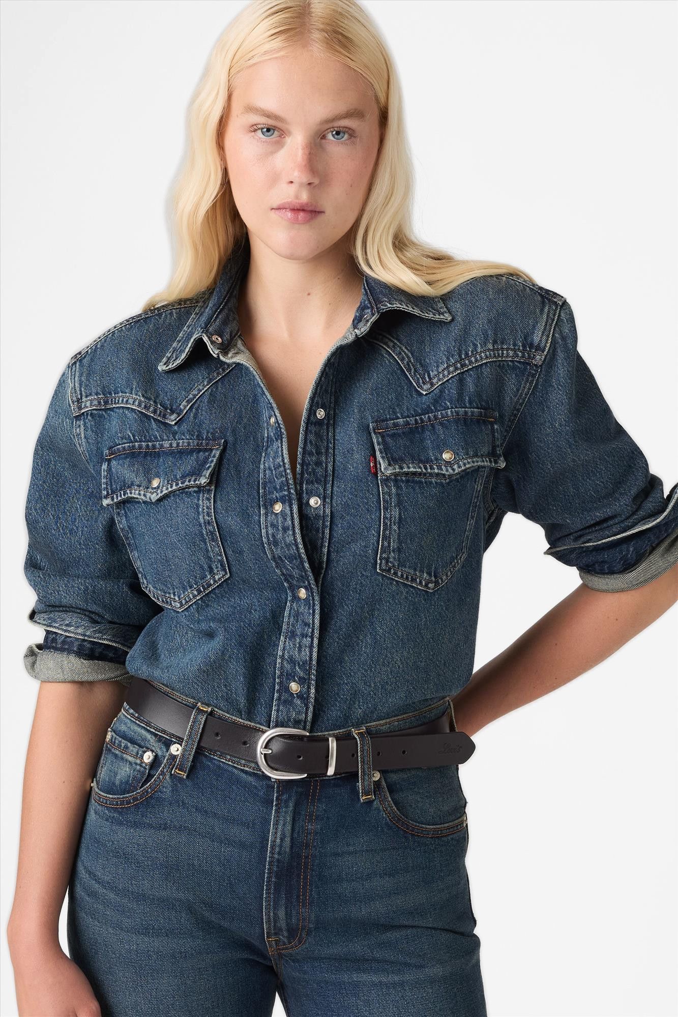 Levi's - Blauw Western jeanshemd