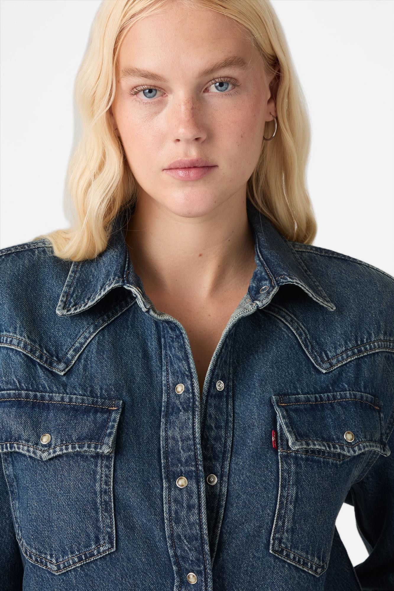 Levi's - Blauw Western jeanshemd