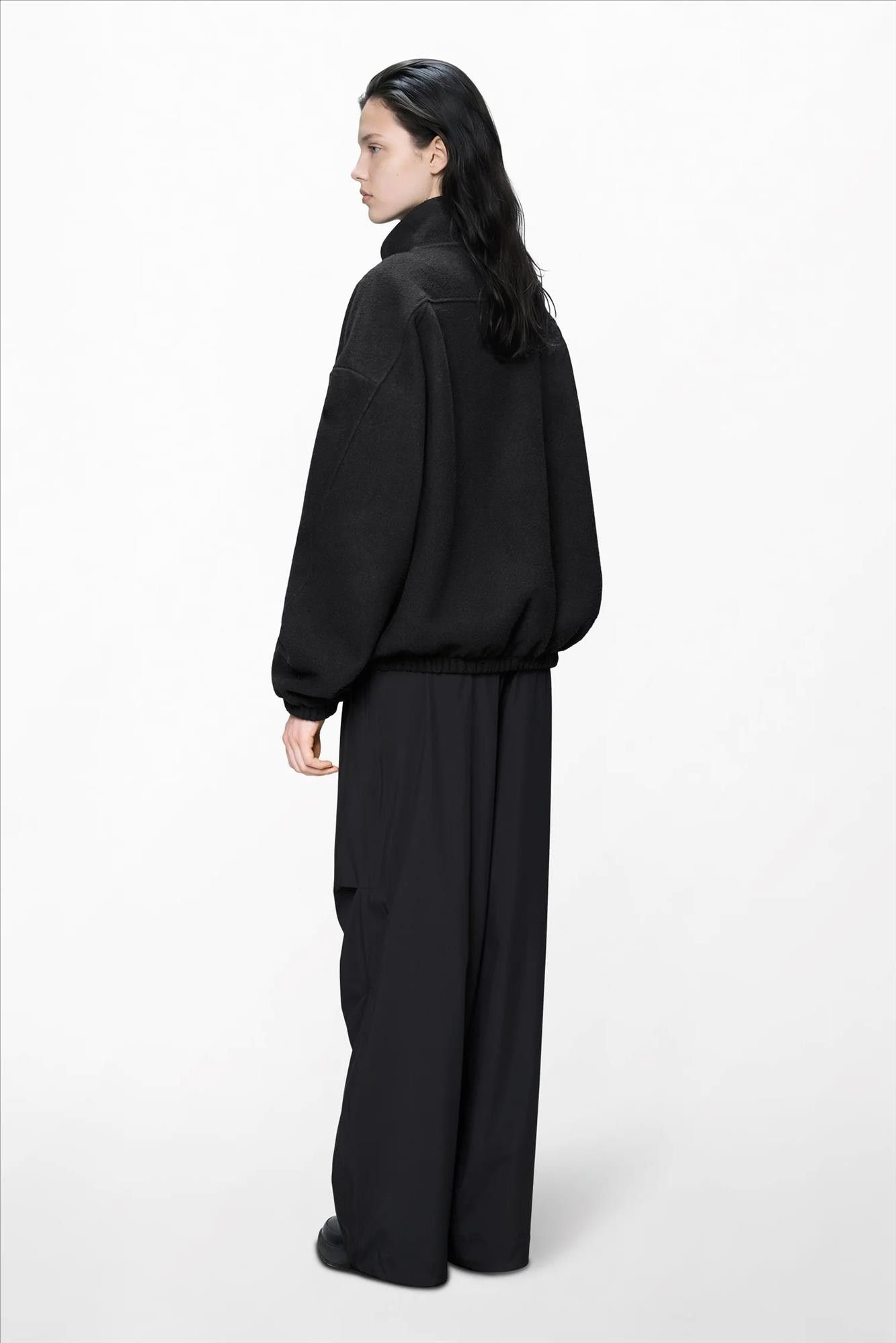 RAINS - Donkerbruine Fleece Zip jas