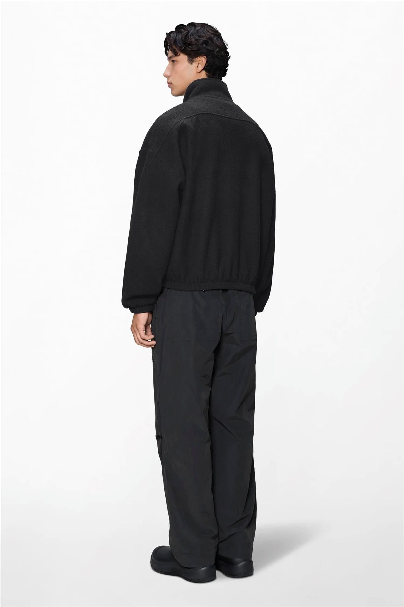 RAINS - Donkerbruine Fleece Zip jas