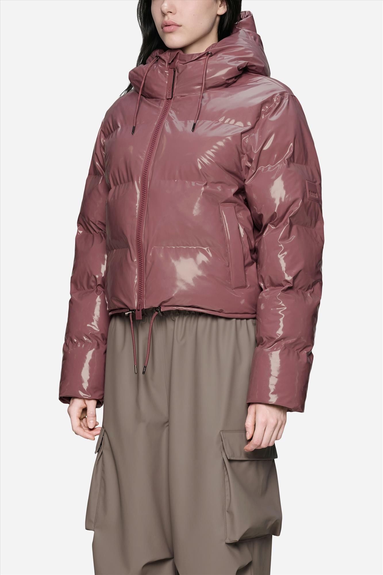 RAINS - Roze Alta Short pufferjas