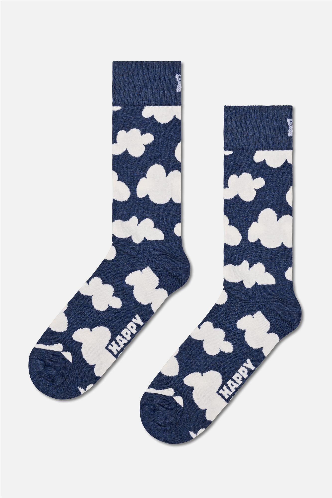 Happy Socks - Grijsblauwe Cloudy sokken, maat: 41-46